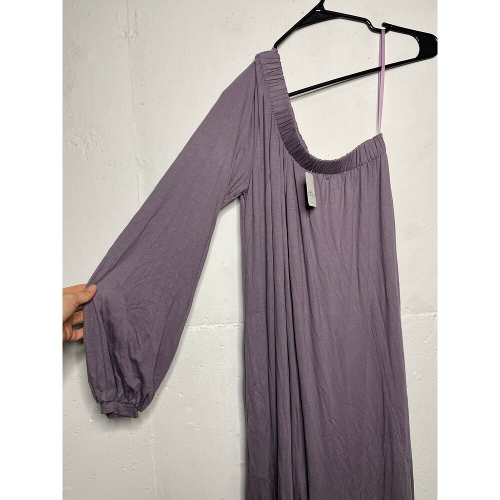 NEW Free People Beach Sunday Stroll One-Shoulder Jumpsuit Size Small Purple - Picture 2 of 8